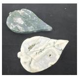 Two 4' jadeite and  nephrite. Carved stone