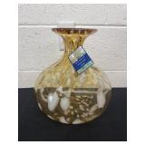 Vintage 11.5ï¿½x10.5ï¿½ hand blown vase with gold