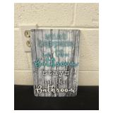 12ï¿½x8ï¿½ metal bathroom sign