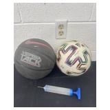 Nike basketball and adidas ball