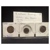 3 wheat pennies  1919s die break 1919d 1919