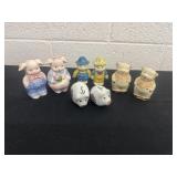 4 sets of pig salt and pepper shakers