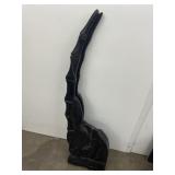 Wood Custom Made Ram Sculpture been repaired 41in