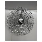 31in Round Mirror Stone Decor