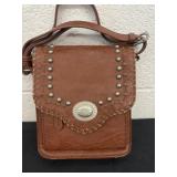 brown Western-style crossbody bag