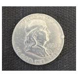 1962 Franklin half dollar coin 90% silver