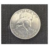 1951 Franklin half dollar coin 90% silver