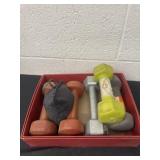 Variety of hand weights 5lbs.