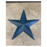 Metal Star Decor Blue 33in