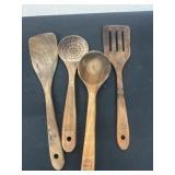 Wooden kitchen cooking utensils