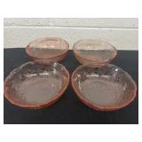 4 Rosaline pink glass bowl