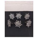 1.75x3 inch large snowflake style napkin rings