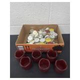 Group of tealight candles and holders