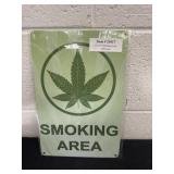 New 8x12 weed smoking area metal  sign