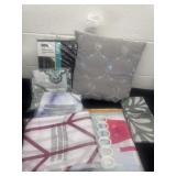 Group of shower curtains and throw pillow all new