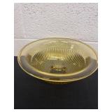 10ï¿½ amber Depression glass bowl