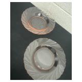 vintage Vereco pink glass salad plates
