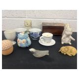 Mini teapot, candles and figurines
