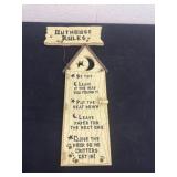 18ï¿½x5ï¿½ outhouse rules sign wood