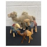 4 camel stuffed and wood