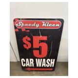 Speedy Kleen $5 Car Wash Metal Sign 36x24