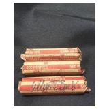 3 Roll of wheat back Pennies