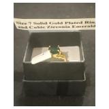 Size 7, solid gold, plated, ring, and cubic