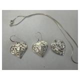 Heart necklace pendent marked 925 with heart