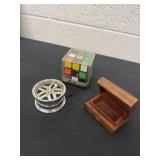Yo-yo rubic cube and trinket wood box