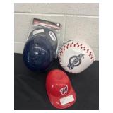 Rawlings baseball helmet, brewers squishy