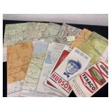 Group of vintage paper maps