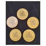 Antique 1922 Indian poker chips