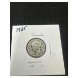 United States 1935 Mercury Dime. 90% silver