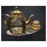 4ï¿½ Crystal Delight miniature teapot and teacup