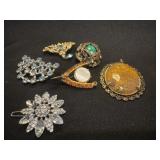 5 pins with necklaces pendant