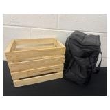 Wood crate with bag