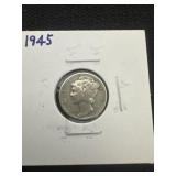 1945  Mercury Dime.90% silver