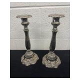 2 10ï¿½ silver-plated candle stick. manufactured by