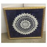 Giant lace doilie in a frame 21ï¿½ x 21ï¿½