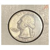 1951 Washington Quarter 90% silver