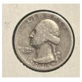 1945  Washington Quarter 90% silver