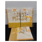 3 just married bags yellow