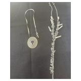 Set of necklaces, ornate silver-toned pendant,