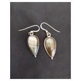 Sterling silver and labradorite earrings,