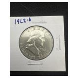 United States 1962 D Franklin Half Dollar,
