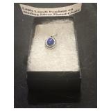 Lapis lazuli pendant on Sterling, silver plated