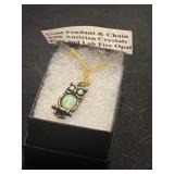 Gold pendant and chain with  Austrian crystals,