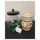 Positive pickles in jar with canister