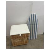 Wicker Laundry Hamper with iron Table