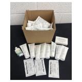 Group of new travel shampoos, conditioners make up